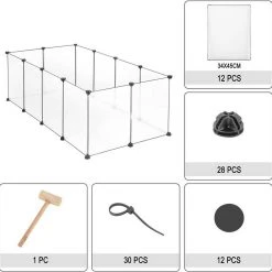 EUGAD Freigehege, Freigehege für Kaninchen Hasen Meerschweinchen Welpenauslauf DIY, 12 Platten 145 x 75 x 46 cm Grau, Schwarz, Transparent, Weiß 51 EUGAD Freigehege, Freigehege für Kaninchen Hasen Meerschweinchen Welpenauslauf DIY, 12 Platten 145 x 75 x 46 cm Grau, Schwarz, Transparent, Weiß -Eugad Möbel Einkaufen 3f40263b c2ec 43eb 9676 57337fcab150