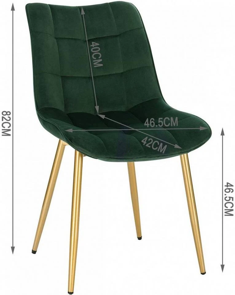 EUGAD Esszimmerstuhl, 4er-Set Küchenstühle Wohnzimmerstuhl mit Rückenlehne, Samt Sitzfläche, Gold Beine Grau Dunkelgrün, Rosa, Schwarz 21 EUGAD Esszimmerstuhl, 4er-Set Küchenstühle Wohnzimmerstuhl mit Rückenlehne, Samt Sitzfläche, Gold Beine Grau Dunkelgrün, Rosa, Schwarz – Bild 21