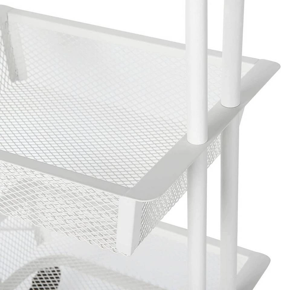 EUGAD Beistellwagen »0030CC«, Rollwagen Küchewagen 3 Gitterkörbe, Rolle mit Bremse 40x76x30 cm Weiß 8 EUGAD Beistellwagen »0030CC«, Rollwagen Küchewagen 3 Gitterkörbe, Rolle mit Bremse 40x76x30 cm Weiß – Bild 8