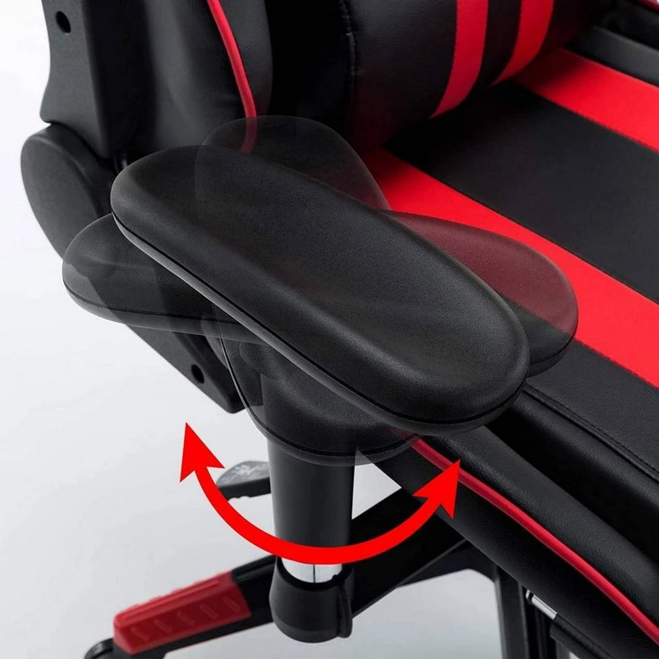 EUGAD Gaming-Stuhl (1 Stück), mit Fußstütze Racing Stuhl Drehstuhl Bürostuhl Schreibtischstuhl PC Stuhl mit Wippfunktion Höhenverstellbar Kunstleder Weiß Grau, Rot, Weiß 14 EUGAD Gaming-Stuhl (1 Stück), mit Fußstütze Racing Stuhl Drehstuhl Bürostuhl Schreibtischstuhl PC Stuhl mit Wippfunktion Höhenverstellbar Kunstleder Weiß Grau, Rot, Weiß – Bild 14