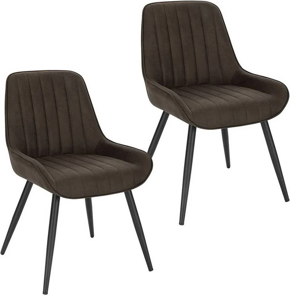 EUGAD Esszimmerstuhl, Polsterstuhl 2er-Set,Sitzfläche aus Stoffbezug Anthrazit, Dunkelbraun, Dunkelgrau 7 EUGAD Esszimmerstuhl, Polsterstuhl 2er-Set,Sitzfläche aus Stoffbezug Anthrazit, Dunkelbraun, Dunkelgrau – Bild 7