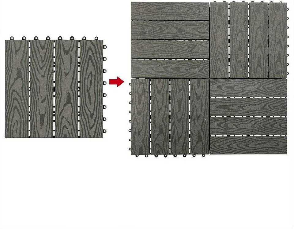 EUGAD WPC-Fliesen, WPC Fliesen Klickfliesen in Holzoptik 22 Stücke für 2m² Hellgrau Anthrazit, Braun, Coffee 4 EUGAD WPC-Fliesen, WPC Fliesen Klickfliesen in Holzoptik 22 Stücke für 2m² Hellgrau Anthrazit, Braun, Coffee – Bild 4