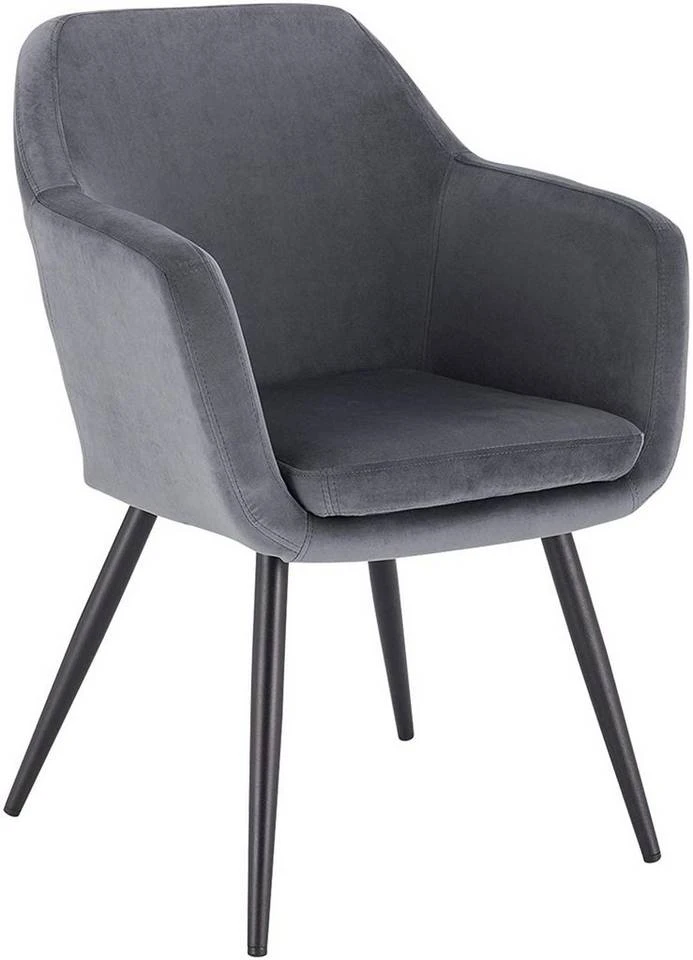 EUGAD Polsterstuhl (1 Stück), Küchenstuhl Samt Stuhl Sessel mit Armlehne, Metallbeine, für Esszimmer Wohnzimmer, Schwarz Dunkelgrau 10 EUGAD Polsterstuhl (1 Stück), Küchenstuhl Samt Stuhl Sessel mit Armlehne, Metallbeine, für Esszimmer Wohnzimmer, Schwarz Dunkelgrau – Bild 10