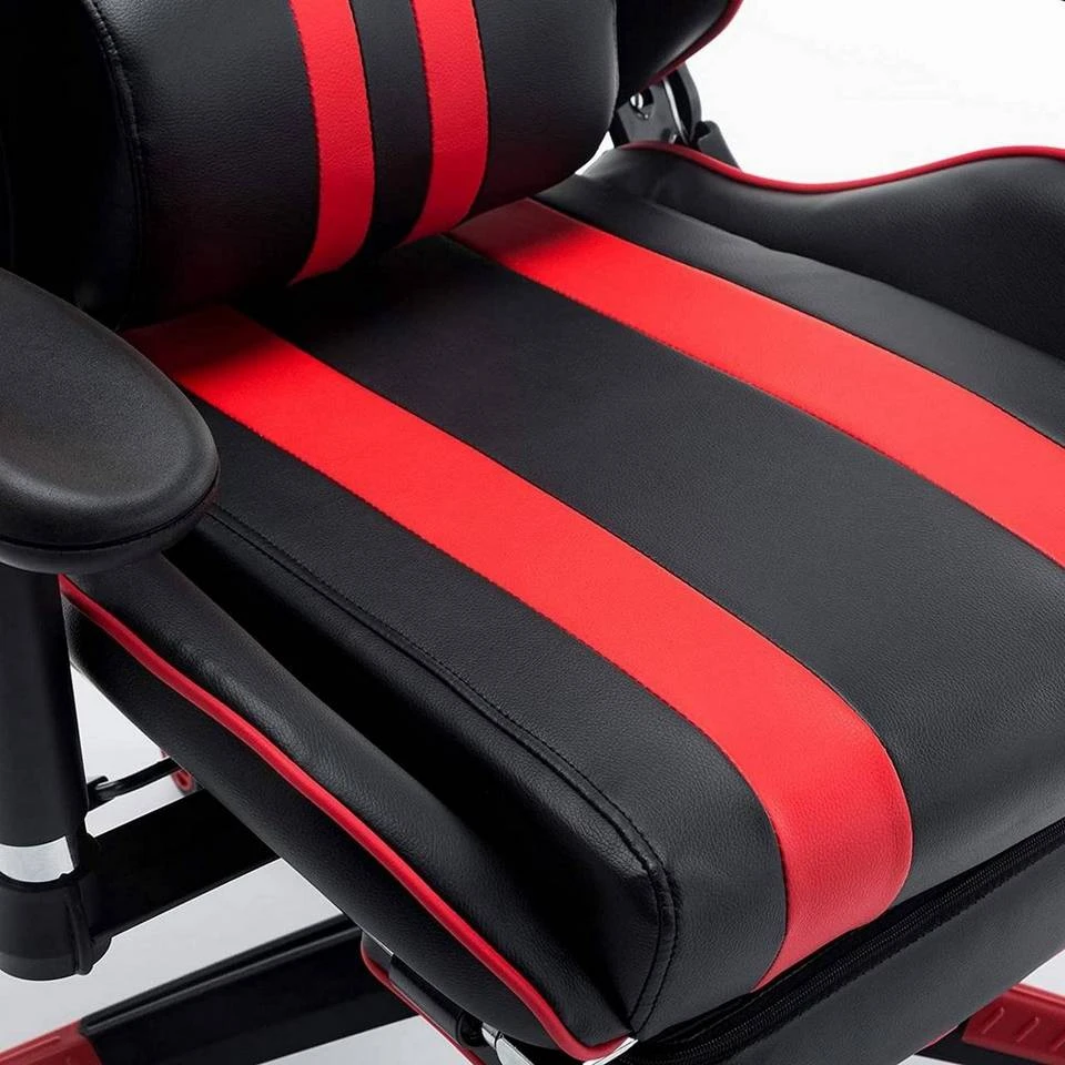 EUGAD Gaming-Stuhl (1 Stück), mit Fußstütze Racing Stuhl Drehstuhl Bürostuhl Schreibtischstuhl PC Stuhl mit Wippfunktion Höhenverstellbar Kunstleder Weiß Grau, Rot, Weiß 15 EUGAD Gaming-Stuhl (1 Stück), mit Fußstütze Racing Stuhl Drehstuhl Bürostuhl Schreibtischstuhl PC Stuhl mit Wippfunktion Höhenverstellbar Kunstleder Weiß Grau, Rot, Weiß – Bild 15