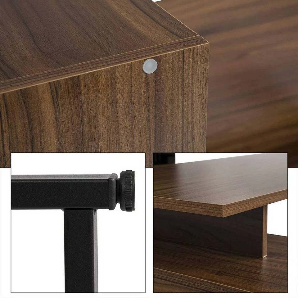 EUGAD Schreibtisch, mit Ablagen Holz 116x75x80cm Dunkelbuche Helleiche, Weiß 7 EUGAD Schreibtisch, mit Ablagen Holz 116x75x80cm Dunkelbuche Helleiche, Weiß – Bild 7