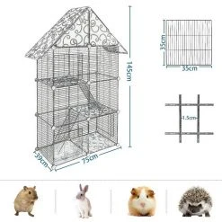 EUGAD Freigehege, Kleintierkäfig Katzenkäfig Schwarz 75x39x145cm -Eugad Möbel Einkaufen 4650d6a8 a933 508d 8e56 4bde534f68f6