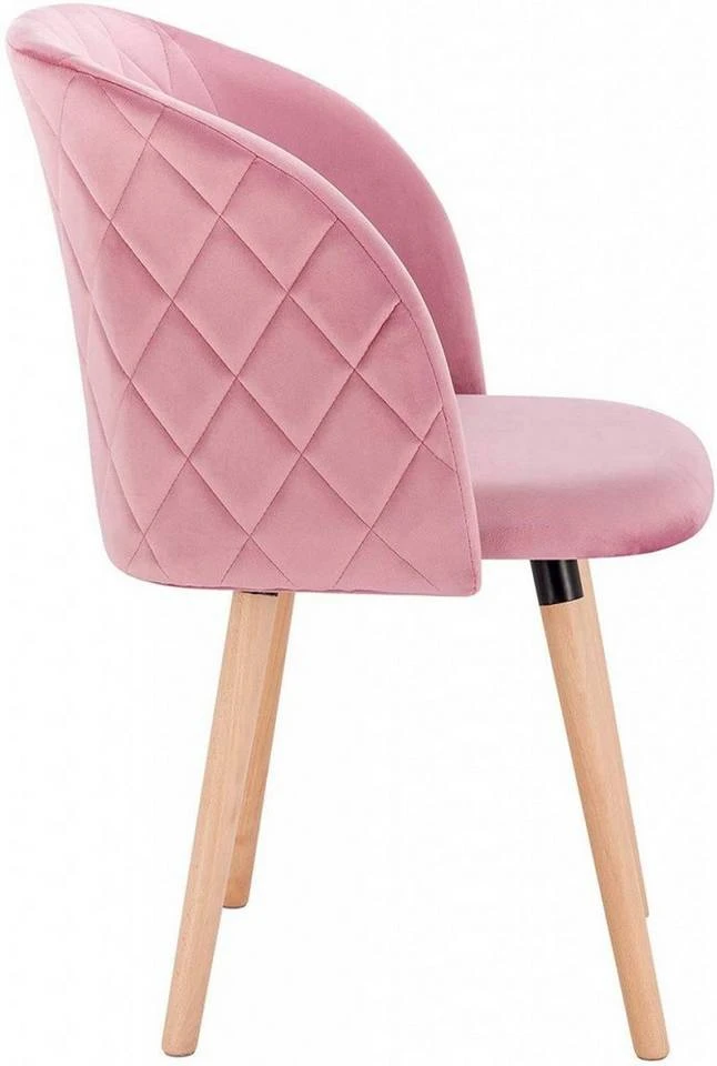 EUGAD Esszimmerstuhl, 6er-Set Esszimmerstuhl Küchenstuhl Samt Massivholz Cremeweiß Cremeweiß, Rosa 11 EUGAD Esszimmerstuhl, 6er-Set Esszimmerstuhl Küchenstuhl Samt Massivholz Cremeweiß Cremeweiß, Rosa – Bild 11