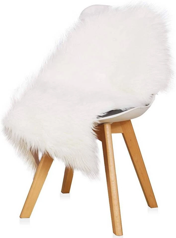 Teppich, EUGAD, 2er-Set Faux Lammfell Kunstfell Bettvorleger 60x90cm Weiß 2 Teppich, EUGAD, 2er-Set Faux Lammfell Kunstfell Bettvorleger 60x90cm Weiß – Bild 2