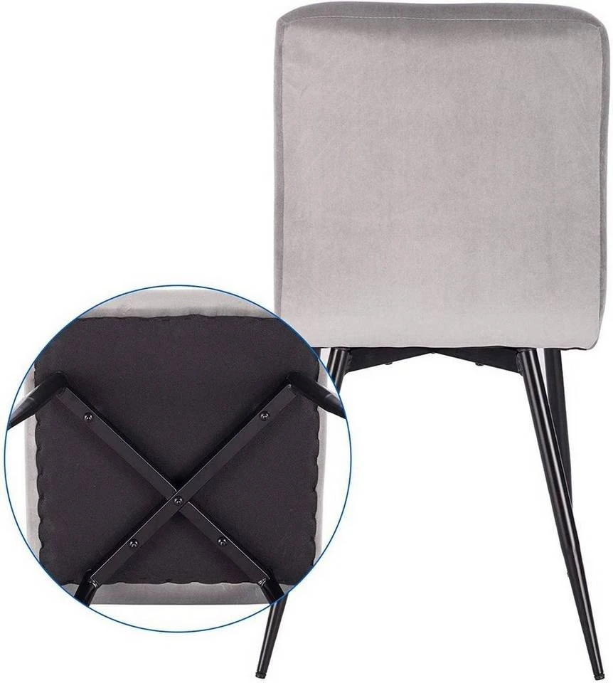 EUGAD Esszimmerstuhl (2 Stück), Polsterstuhl Wohnzimmerstuhl Samtstuhl Sessel mit Rückenlehne, Metallbeine, Sitzfläche aus Samt, Dunkelgrün Blau, Creme, Dunkelgrau, Dunkelgrün, Hellgrau, Rosa 26 EUGAD Esszimmerstuhl (2 Stück), Polsterstuhl Wohnzimmerstuhl Samtstuhl Sessel mit Rückenlehne, Metallbeine, Sitzfläche aus Samt, Dunkelgrün Blau, Creme, Dunkelgrau, Dunkelgrün, Hellgrau, Rosa – Bild 26