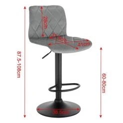 EUGAD Barhocker (2 St), Barhocker Drehstuhl Tresenhocker Barstuhl, Sitzfläche aus Samt mit Rücklehne Höhenverstellbar -Eugad Möbel Einkaufen 4892ebc9 d8c3 4b65 945a 6761bc06c705