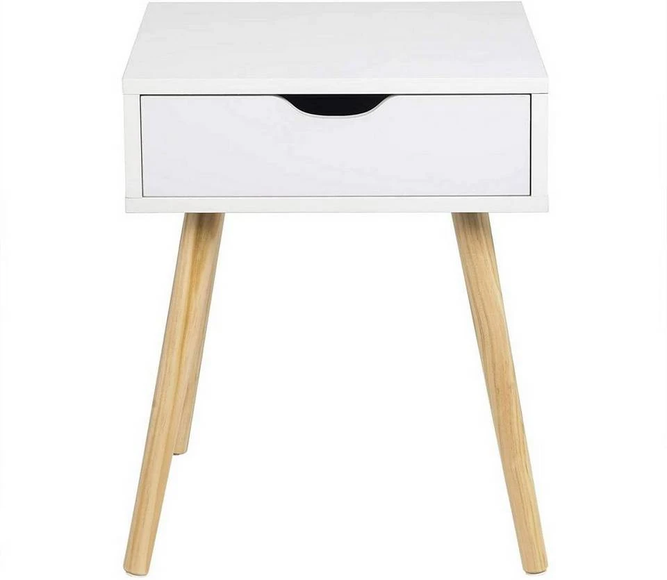 EUGAD Nachttisch, Beistelltisch mit Schublade Nachtkommode, Holzbeine MDF, Grau Weiß 13 EUGAD Nachttisch, Beistelltisch mit Schublade Nachtkommode, Holzbeine MDF, Grau Weiß – Bild 13