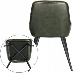 EUGAD Esszimmerstuhl, 4 Stücke Retro Küchenstuhl Sitzfläche aus PU mit Metallbeine Schwarz Braun, Dunkelbraun, Dunkelgr&uuml;n, Grau -Eugad Möbel Einkaufen 4b12a424 b152 5c1d 9a73 5057fff13f57