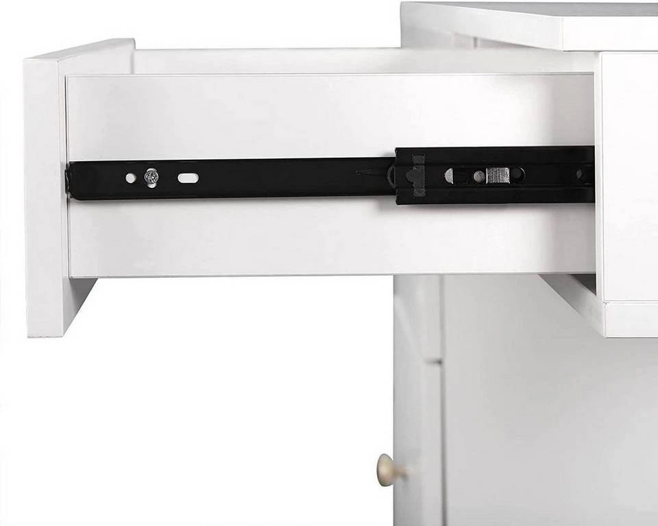 EUGAD Schminktisch (1-St), Schminktisch mit Hocker und Spiegel, Frisiertisch mit 4 Schubladen und Kosmetiktisch Frisierkommode für Schlafzimmer, Weiß Gold 8 EUGAD Schminktisch (1-St), Schminktisch mit Hocker und Spiegel, Frisiertisch mit 4 Schubladen und Kosmetiktisch Frisierkommode für Schlafzimmer, Weiß Gold – Bild 8