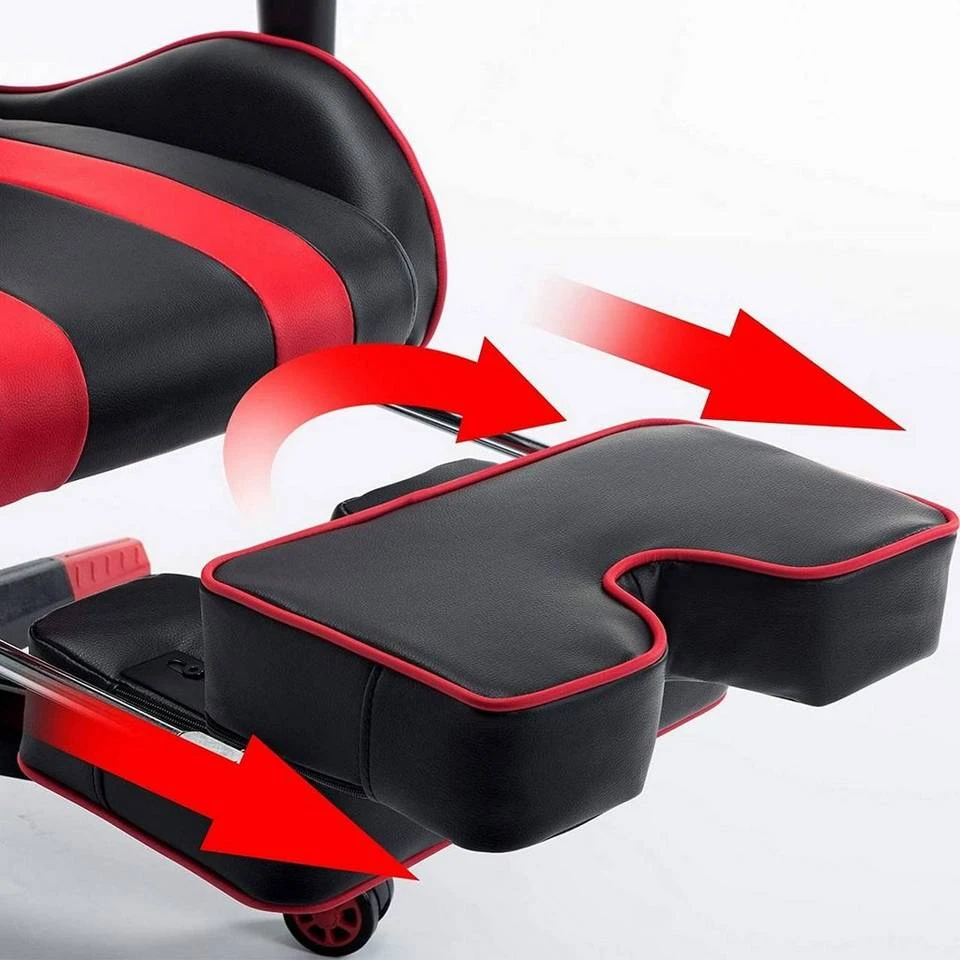 EUGAD Gaming-Stuhl (1 Stück), mit Fußstütze Racing Stuhl Drehstuhl Bürostuhl Schreibtischstuhl PC Stuhl mit Wippfunktion Höhenverstellbar Kunstleder Weiß Grau, Rot, Weiß 13 EUGAD Gaming-Stuhl (1 Stück), mit Fußstütze Racing Stuhl Drehstuhl Bürostuhl Schreibtischstuhl PC Stuhl mit Wippfunktion Höhenverstellbar Kunstleder Weiß Grau, Rot, Weiß – Bild 13