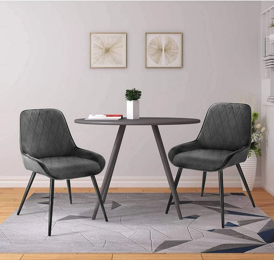 EUGAD Esszimmerstuhl (2 Stück), Polsterstuhl Küchenstuhl Wohnzimmerstuhl mit Rückenlehne, Sitzfläche aus Samt, Retrostuhl mit Metallbeine für Esszimmer Wohnzimmer, Schwarz Dunkelgrau, Dunkelgrün 16 EUGAD Esszimmerstuhl (2 Stück), Polsterstuhl Küchenstuhl Wohnzimmerstuhl mit Rückenlehne, Sitzfläche aus Samt, Retrostuhl mit Metallbeine für Esszimmer Wohnzimmer, Schwarz Dunkelgrau, Dunkelgrün – Bild 16