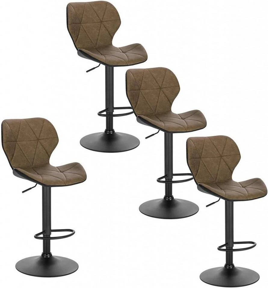 EUGAD Barhocker, 4er-Set mit Rückenlehne aus Kunstleder Metall Braun Anthrazit, Dunkelbraun, Grau 1 EUGAD Barhocker, 4er-Set mit Rückenlehne aus Kunstleder Metall Braun Anthrazit, Dunkelbraun, Grau