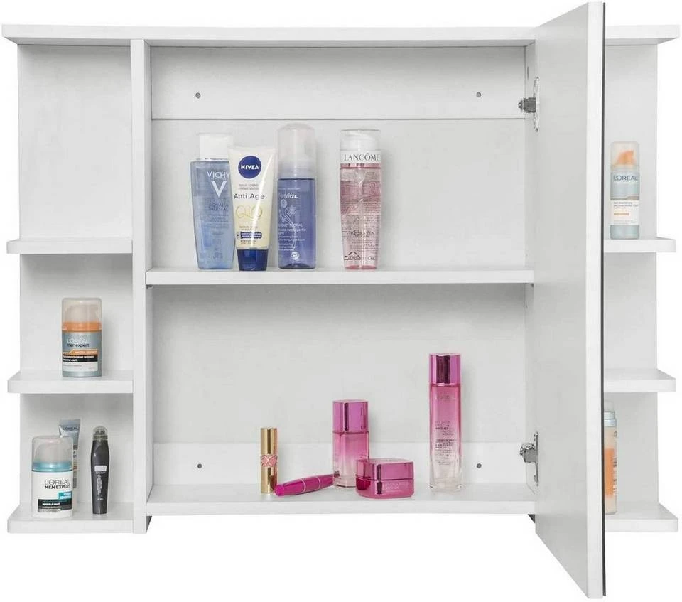 EUGAD Spiegelschrank Badezimmerspiegel Hängeschrank mit 8 Ablagen mit Tür Weiß 8 EUGAD Spiegelschrank Badezimmerspiegel Hängeschrank mit 8 Ablagen mit Tür Weiß – Bild 8