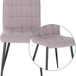 EUGAD Esszimmerstuhl (2 Stück), Küchenstuhl Polsterstuhl, mit Rückenlehne, Metallbeine, Sitzfläche aus Leinen, Dunkelgrau Dunkelgrau | Dunkelgrau, Hellgrau | Hellgrau -Eugad Möbel Einkaufen 4dc1cb2a 7672 4240 ab45 39c54c724fb4