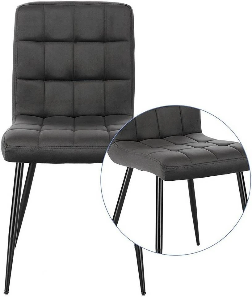 EUGAD Esszimmerstuhl (4 Stück), Polsterstuhl Wohnzimmerstuhl Samtstuhl Sessel mit Rückenlehne, Metallbeine, Sitzfläche aus Samt, Blau Creme, Dunkelgrau, Hellgrau, Rosa 29 EUGAD Esszimmerstuhl (4 Stück), Polsterstuhl Wohnzimmerstuhl Samtstuhl Sessel mit Rückenlehne, Metallbeine, Sitzfläche aus Samt, Blau Creme, Dunkelgrau, Hellgrau, Rosa – Bild 29