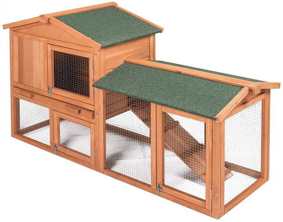 EUGAD Tierhaus, Kaninchenstall Kleintierstall Hasenkäfig, mit Treppe Wetterfest Doppelstöckig, Hellrot 1 EUGAD Tierhaus, Kaninchenstall Kleintierstall Hasenkäfig, mit Treppe Wetterfest Doppelstöckig, Hellrot