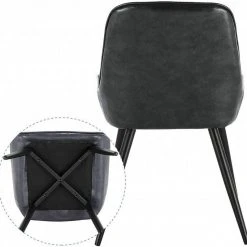 EUGAD Esszimmerstuhl, 2 Stücke Esszimmerstuhl Küchenstuhl Kunstleder Braun, Dunkelbraun, Dunkelgr&uuml;n, Grau, Schwarz -Eugad Möbel Einkaufen 4e21d002 da36 5fef adcb 54b4f87e5d73