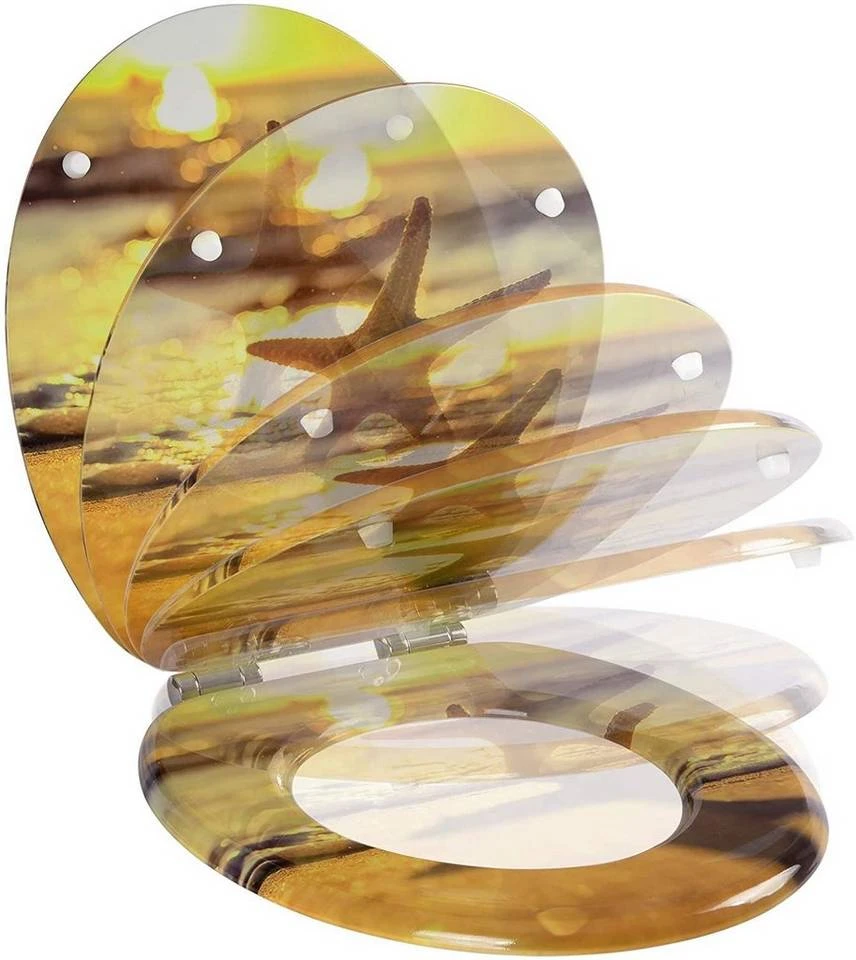 EUGAD WC-Sitz (1-St), Toilettensitz, WC Sitz mit Absenkautomatik, MDF, Holz, Softclose Scharnier Grüne Blätter, Holzfarbe, Lilie, Seestern, Seestern Am Strand, Seestern Sonnenuntergang, Stone, Lila Blume und Stones 20 EUGAD WC-Sitz (1-St), Toilettensitz, WC Sitz mit Absenkautomatik, MDF, Holz, Softclose Scharnier Grüne Blätter, Holzfarbe, Lilie, Seestern, Seestern Am Strand, Seestern Sonnenuntergang, Stone, Lila Blume und Stones – Bild 20