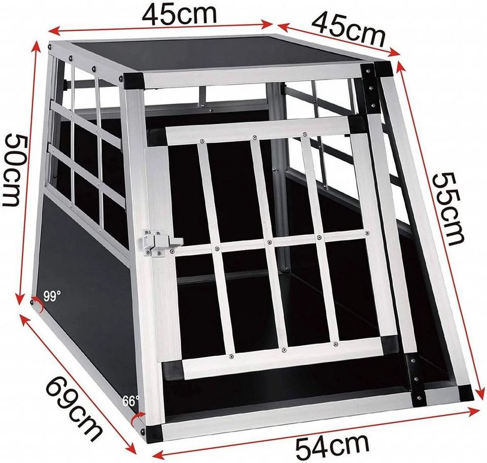 EUGAD Tiertransportbox, Hundetransportbox Alu Hundebox Reisebox Autobox für kleine/mittlere Hunde Französische Bulldogge Beagle Terriers Dackel Shiba Inu 69 x 54 x 50 cm L Schwarz, Silber 2 EUGAD Tiertransportbox, Hundetransportbox Alu Hundebox Reisebox Autobox für kleine/mittlere Hunde Französische Bulldogge Beagle Terriers Dackel Shiba Inu 69 x 54 x 50 cm L Schwarz, Silber – Bild 2