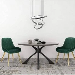 EUGAD Esszimmerstuhl, 4 Stücke Retro Küchenstuhl Sitzfläche aus Samt mit Metallbeine Dunkelgrün Bordeaux, Dunkelgrau, Dunkelgr&uuml;n, Hellgrau, Rosa, Schwarz -Eugad Möbel Einkaufen 4fcfe60f 29d3 4548 9d3e 78b646c56b5e