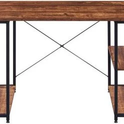 EUGAD Schreibtisch, Bürotisch PC-Tisch mit Ablage aus Metall und Holz, 120x60x75cm, Vintage -Eugad Möbel Einkaufen 5087d03d ba8f 5570 a142 580bac565dd9