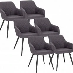 EUGAD Esszimmerstuhl (6 Stück), Wohnzimmerstuhl aus Leinen Polsterstuhl mit Armlehnen und Rückenlehne schwarze Gestell aus Metall Hellgrau Dunkelgrau 24 EUGAD Esszimmerstuhl (6 Stück), Wohnzimmerstuhl aus Leinen Polsterstuhl mit Armlehnen und Rückenlehne schwarze Gestell aus Metall Hellgrau Dunkelgrau -Eugad Möbel Einkaufen 51bfa06c 2338 544f b40d e0e338312ca7