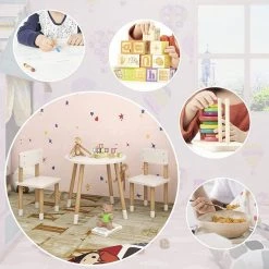 EUGAD Sitzgruppe, Kindertisch mit Stühle, 3tlg. Kindersitzgruppe Kindermöbel, 1 Kindertisch und 2 Kinderstühlen Tischset rund in Katzenform aus MDF und Kiefernholz im Kinderzimmer, Weiß 12 EUGAD Sitzgruppe, Kindertisch mit Stühle, 3tlg. Kindersitzgruppe Kindermöbel, 1 Kindertisch und 2 Kinderstühlen Tischset rund in Katzenform aus MDF und Kiefernholz im Kinderzimmer, Weiß -Eugad Möbel Einkaufen 51eef8a0 986d 556b 86ff 9ff6a5c6168e