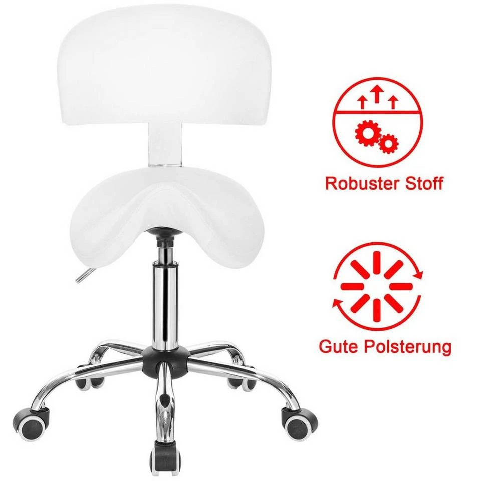 EUGAD Arbeitshocker (1er-Set), Sattelhocker mit Rückenlehne gepolstert höhenverstellbar aus Kunstleder Schwarz Grau, Weiß 21 EUGAD Arbeitshocker (1er-Set), Sattelhocker mit Rückenlehne gepolstert höhenverstellbar aus Kunstleder Schwarz Grau, Weiß – Bild 21