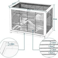 EUGAD Kleintierkäfig, Hamsterkäfig Holz Groß Mäusekäfig Nagerkäfig Nagervilla Dreistöckig 62x50x86cm -Eugad Möbel Einkaufen 532ff4aa aaab 5ce8 9d9f 3a47d843bb7d