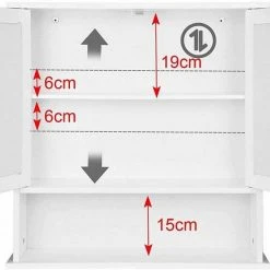 EUGAD Spiegelschrank Hängeschrank mit Ablage mit Ablage Schminkschrank aus Holz 56 x 58 x 13 cm weiß -Eugad Möbel Einkaufen 542ad606 1f86 59b9 a282 8faf0ea09a0f