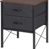 EUGAD Nachttisch (1-St), mit 2 Schubladen Couchtisch Beistelltisch für Wohnzimmer Nachtkommode Nachtschrank für Schlafzimmer industrieller Stil