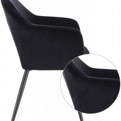 EUGAD Polsterstuhl (1 Stück), Küchenstuhl Samt Stuhl Sessel mit Armlehne, Metallbeine, für Esszimmer Wohnzimmer, Schwarz Dunkelgrau 36 EUGAD Polsterstuhl (1 Stück), Küchenstuhl Samt Stuhl Sessel mit Armlehne, Metallbeine, für Esszimmer Wohnzimmer, Schwarz Dunkelgrau -Eugad Möbel Einkaufen 54b53f6f 4287 5ed0 9e41 e8fcd10e464f