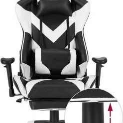 EUGAD Gaming Chair, Bürostuhl, Gaming Stuhl, Kunstleder, mit einstellbaren Armlehnen Rot Blau, Schwarz, Weiß 55 EUGAD Gaming Chair, Bürostuhl, Gaming Stuhl, Kunstleder, mit einstellbaren Armlehnen Rot Blau, Schwarz, Weiß -Eugad Möbel Einkaufen 5516e676 ca71 5b8c adc6 3c4d8fdff5e3