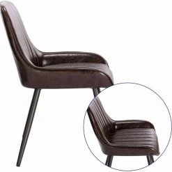 EUGAD Esszimmerstuhl, 4 Stücke Retro Küchenstuhl Sitzfläche aus PU mit Metallbeine Schwarz Braun, Dunkelbraun, Dunkelgr&uuml;n, Grau -Eugad Möbel Einkaufen 563badb1 a90e 559a bf9f 9be74d005488