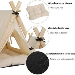 EUGAD Tierhaus, Tipi Hundezelt Katzenzelt 45x55x45cm Kätzchen Chihuahua Havaneser Kaninchen mit Kissen abnehmbar waschbar faltbar Weiß -Eugad Möbel Einkaufen 57a3eeda 26fa 55f8 92ca bb28d8e8e618