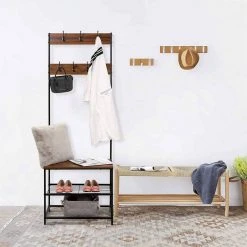 EUGAD Garderobenständer, (1 St), Kleiderständer, mit Haken, Schuhbank, Dunkelbraun 12 EUGAD Garderobenständer, (1 St), Kleiderständer, mit Haken, Schuhbank, Dunkelbraun -Eugad Möbel Einkaufen 57d3b5ee 8f3d 5419 96d7 af420fc7e44f