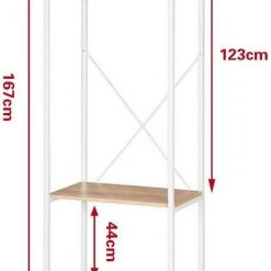 EUGAD Kleiderständer, Garderobenständer mit 2 Ablagen Holz Metall Schwarz-Hell Eiche Schwarz-Vintage, Weiß-Eiche -Eugad Möbel Einkaufen 584ef92a c56d 55cc 8dcd 18300c86621e