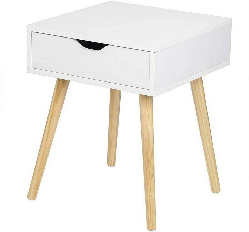 EUGAD Nachttisch, Beistelltisch mit Schublade Nachtkommode, Holzbeine MDF, Grau Weiß 9 EUGAD Nachttisch, Beistelltisch mit Schublade Nachtkommode, Holzbeine MDF, Grau Weiß – Bild 9
