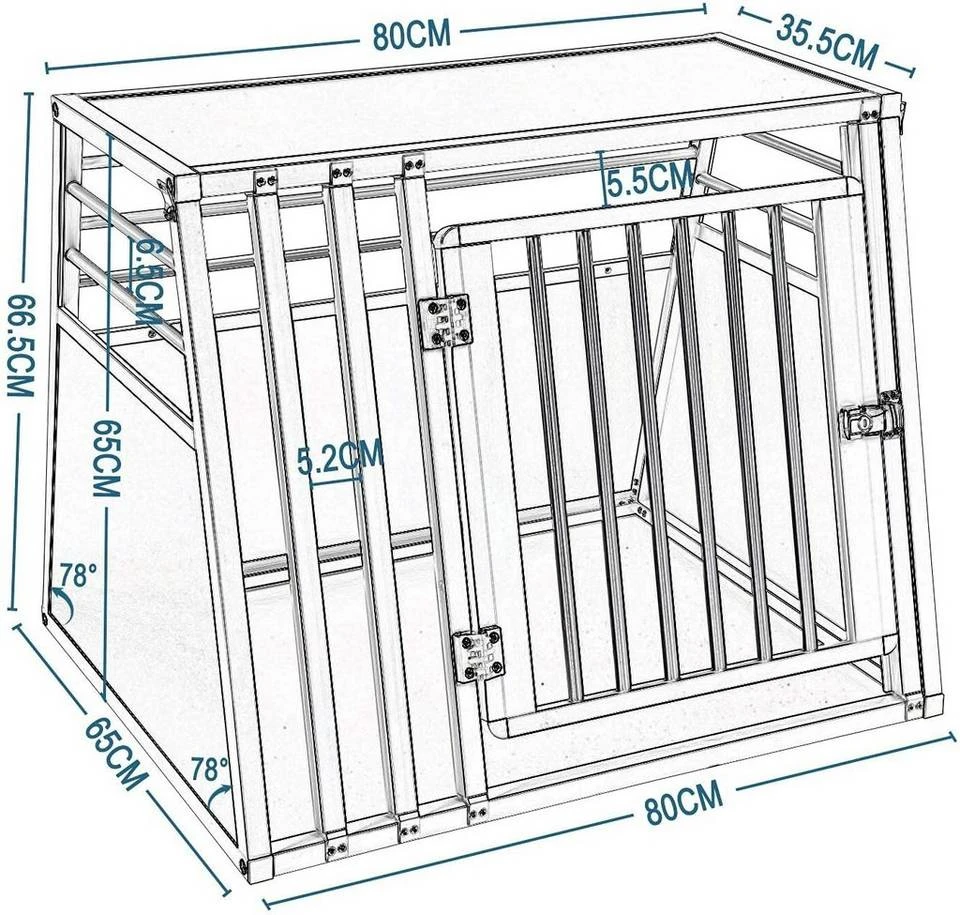 EUGAD Tiertransportbox, Hundetransportbox Alu Hundebox Reisebox Autobox für große Hunde Husky Samojede Weimaraner Border Collie Chow-Chow Shetland Sheepdog 80 x 65 x 65 cm XL Schwarz 3 EUGAD Tiertransportbox, Hundetransportbox Alu Hundebox Reisebox Autobox für große Hunde Husky Samojede Weimaraner Border Collie Chow-Chow Shetland Sheepdog 80 x 65 x 65 cm XL Schwarz – Bild 3
