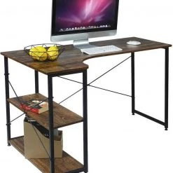 EUGAD Schreibtisch, PC-Tisch Bürotisch Arbeitstisch mit Bücherregal Holz 120x74x71,5 cm Hell Eiche Holz Vintage, Weiß+Hell Eiche 31 EUGAD Schreibtisch, PC-Tisch Bürotisch Arbeitstisch mit Bücherregal Holz 120x74x71,5 cm Hell Eiche Holz Vintage, Weiß+Hell Eiche -Eugad Möbel Einkaufen 5946a2e7 4f45 509b 8413 de3505de85ce