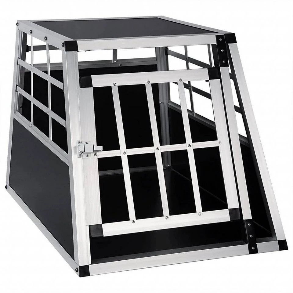 EUGAD Tiertransportbox, Hundetransportbox Alu Hundebox Reisebox Autobox für kleine/mittlere Hunde Französische Bulldogge Beagle Terriers Dackel Shiba Inu 69 x 54 x 50 cm L Schwarz, Silber 1 EUGAD Tiertransportbox, Hundetransportbox Alu Hundebox Reisebox Autobox für kleine/mittlere Hunde Französische Bulldogge Beagle Terriers Dackel Shiba Inu 69 x 54 x 50 cm L Schwarz, Silber