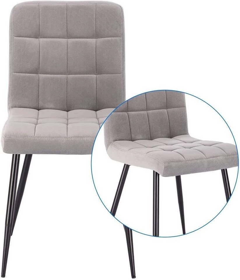 EUGAD Esszimmerstuhl (4 Stück), Polsterstuhl Wohnzimmerstuhl Samtstuhl Sessel mit Rückenlehne, Metallbeine, Sitzfläche aus Samt, Blau Creme, Dunkelgrau, Hellgrau, Rosa 11 EUGAD Esszimmerstuhl (4 Stück), Polsterstuhl Wohnzimmerstuhl Samtstuhl Sessel mit Rückenlehne, Metallbeine, Sitzfläche aus Samt, Blau Creme, Dunkelgrau, Hellgrau, Rosa – Bild 11