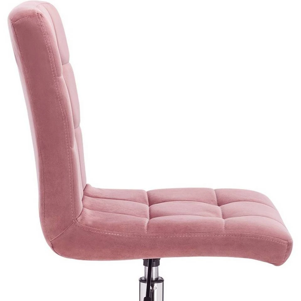 EUGAD Schreibtischstuhl, Arbeitshocker Bürohocker Samt Metall, 360° drehbar, Rosa Hellgrau 7 EUGAD Schreibtischstuhl, Arbeitshocker Bürohocker Samt Metall, 360° drehbar, Rosa Hellgrau – Bild 7