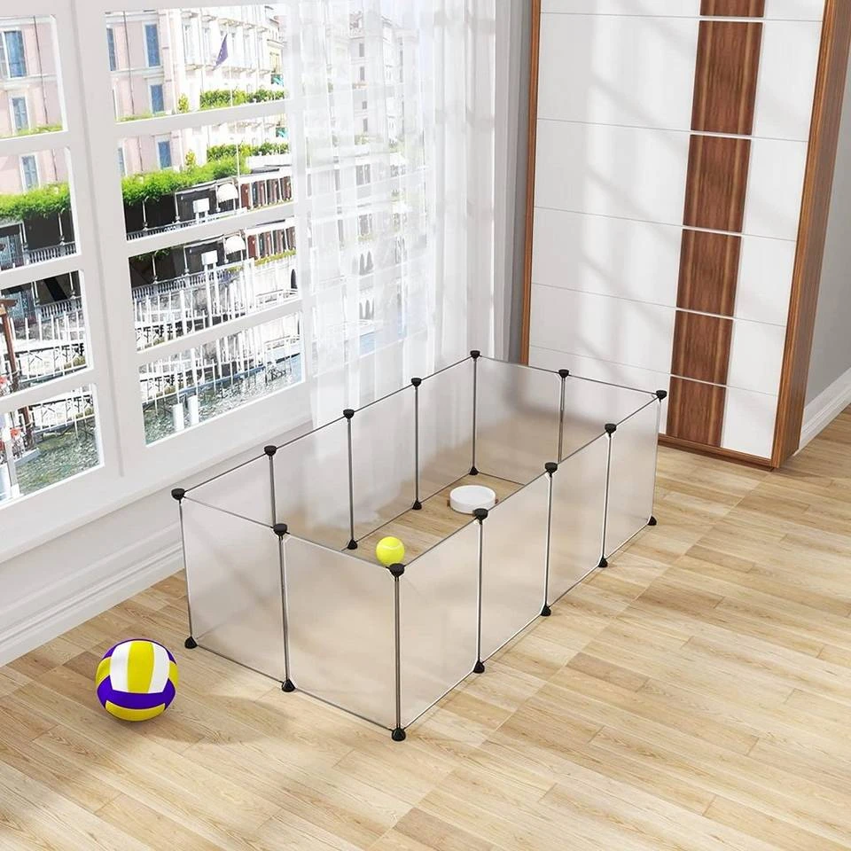 EUGAD Freigehege, Freigehege für Kaninchen Hasen Meerschweinchen Welpenauslauf DIY, 12 Platten 145 x 75 x 46 cm Grau, Schwarz, Transparent, Weiß 18 EUGAD Freigehege, Freigehege für Kaninchen Hasen Meerschweinchen Welpenauslauf DIY, 12 Platten 145 x 75 x 46 cm Grau, Schwarz, Transparent, Weiß – Bild 18