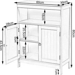 EUGAD Badkommode, Badschrank Beistellschrank, mit Doppeltür, 3 Fächern, MDF, Weiß -Eugad Möbel Einkaufen 5cc1bfdd d064 567d ac78 f182a77df687
