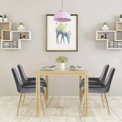 EUGAD Esszimmerstuhl, 4 Stücke Retro Küchenstuhl Sitzfläche aus Samt mit Metallbeine Dunkelgrün Bordeaux, Dunkelgrau, Dunkelgr&uuml;n, Hellgrau, Rosa, Schwarz -Eugad Möbel Einkaufen 5d17df23 f999 5756 bb37 7567212737cc